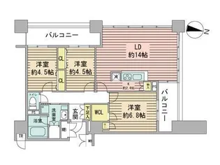 ラフィネタワー札幌南3条【24階】の間取り