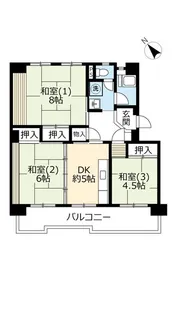 UR洛西新林北【4階】の間取り
