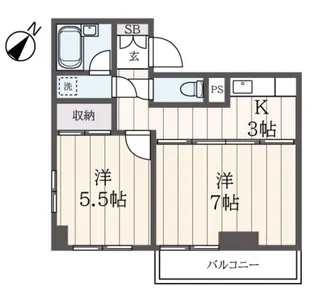 ベイ・フラット【2階】の間取り