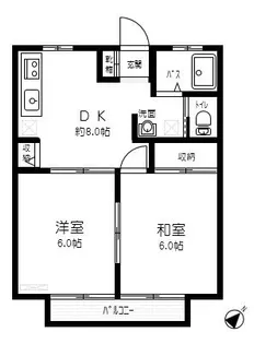 パルハイツB【1階】の間取り