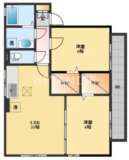 メルベーユ富の原F棟【2階】の間取り