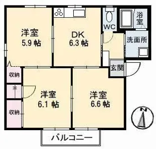 セントラルパーク C棟【2階】の間取り