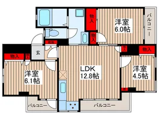 エクセルハイム常盤【3階】の間取り