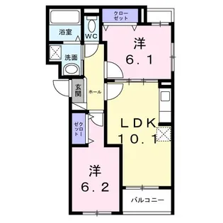 安満西の町アパート【3階】の間取り