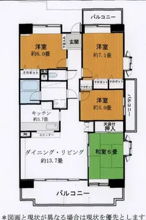 ヴェルシティ古河3番館【14階】の間取り