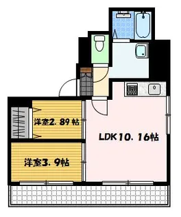 ApartmentGrusNakazono【8階】の間取り