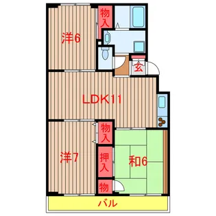 クレール新高根【1階】の間取り