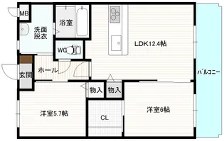 ヴェルジェ・篠原II【2階】の間取り
