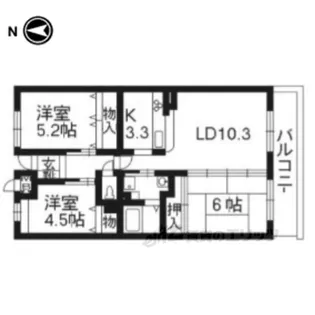 ファミール北山【2階】の間取り