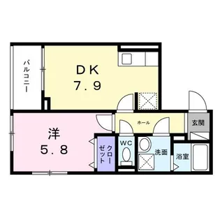 ヒカルサ京都梅津【1階】の間取り