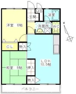 宮山コーポラス【2階】の間取り