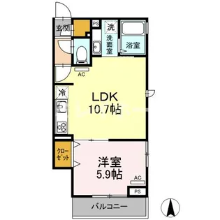 シャンブル大森【2階】の間取り