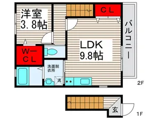 カメリアB棟【2階】の間取り