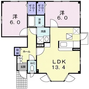 プリムローズG【1階】の間取り