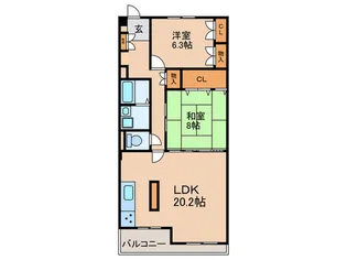 ペガサス名東【2階】の間取り