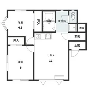 ハイツROKO【1階】の間取り