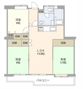昭島つつじが丘ハイツ3号棟【10階】の間取り