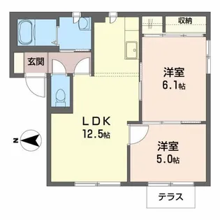 メープル【1階】の間取り