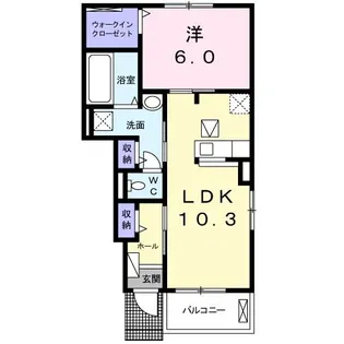 ジュゲーム橘【1階】の間取り
