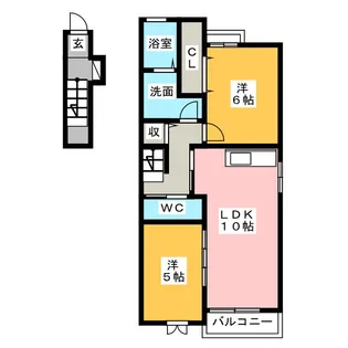 ラゲット・モンターニャB【2階】の間取り