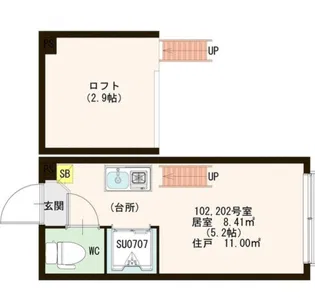 ハーモニーテラス堀ノ内II【2階】の間取り