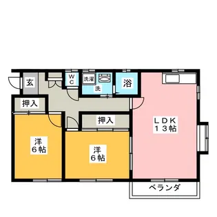 クローバーハウス【2階】の間取り