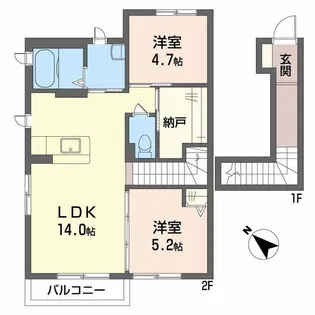 カーサ ソレイユ【2階】の間取り