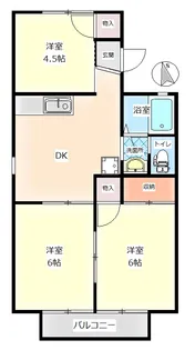 サンハイツB棟【2階】の間取り