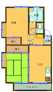 2DKの間取り画像