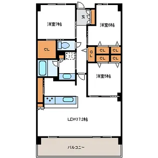 静岡県浜松市中央区鴨江2【マンション】の間取り
