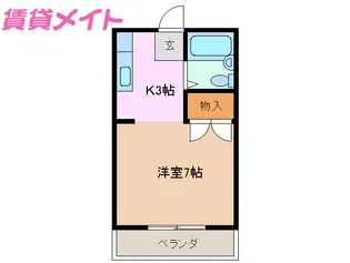 ハイツサンリバー【2階】の間取り