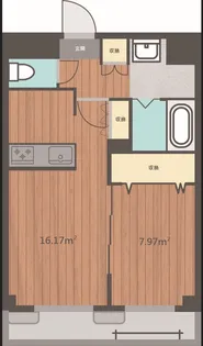 1LDKの間取り画像