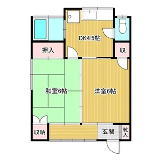 福島県郡山市熱海町熱海6【アパート】の間取り