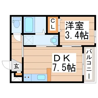 パルファン【1階】の間取り