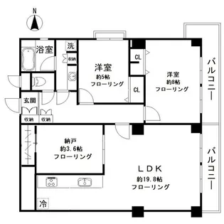 秀和第二神宮レジデンス【5階】の間取り
