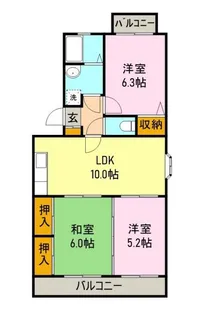 サニーヒルズA【3階】の間取り