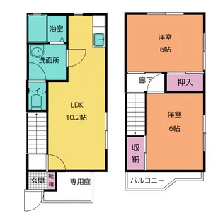 ハイツリープライツE【1階】の間取り