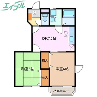 シャトー・ノ-ルI【1階】の間取り
