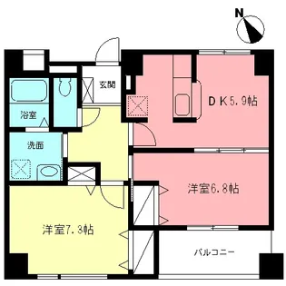 アズーロ多摩【2階】の間取り