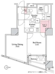パークキューブ八丁堀【4階】の間取り