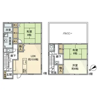 神奈川県横浜市中区本牧元町【一戸建】の間取り