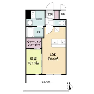 1LDKの間取り画像