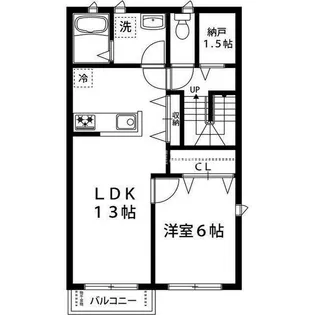 モン・サン・ミシェルB【2階】の間取り