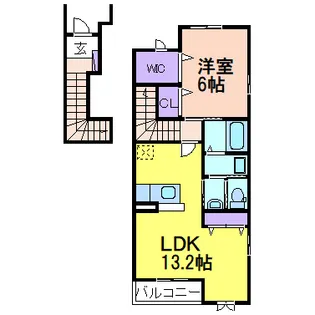 スッド スピアッツォ バイアA【2階】の間取り