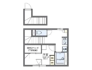 レオパレスいろは【2階】の間取り