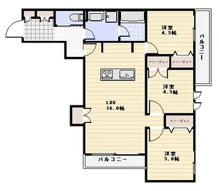 メゾンクレール谷在家【2階】の間取り