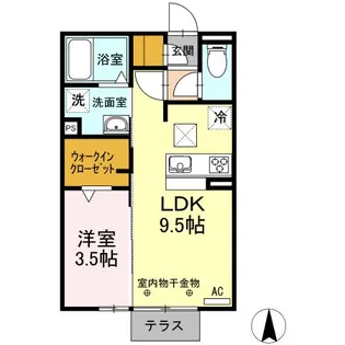 ウィットH【1階】の間取り