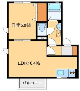 イーストウイングA【2階】の間取り