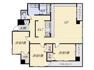 ヒルサイドテラス岩崎谷【5階】の間取り