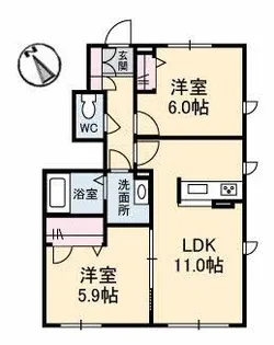 シャーメゾン華浦【1階】の間取り